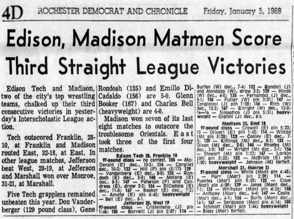 Edison, Madison Matmen Score