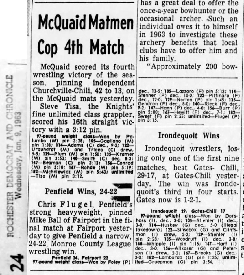 McQuaid Matmen Cop 4th Match