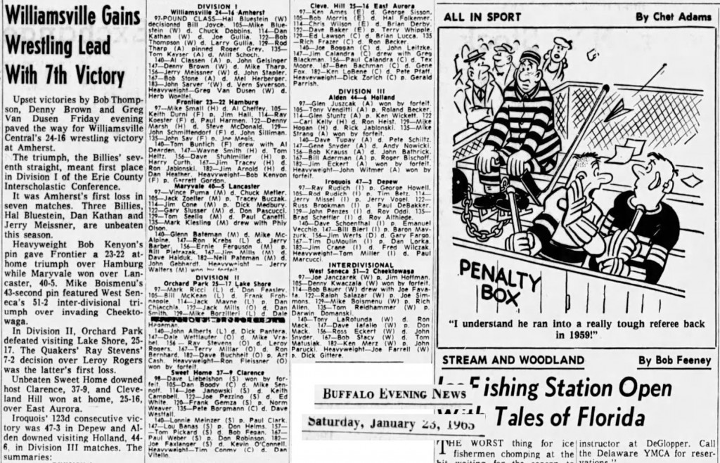 Williamsville Gains Wrestling Lead With 7th Victory