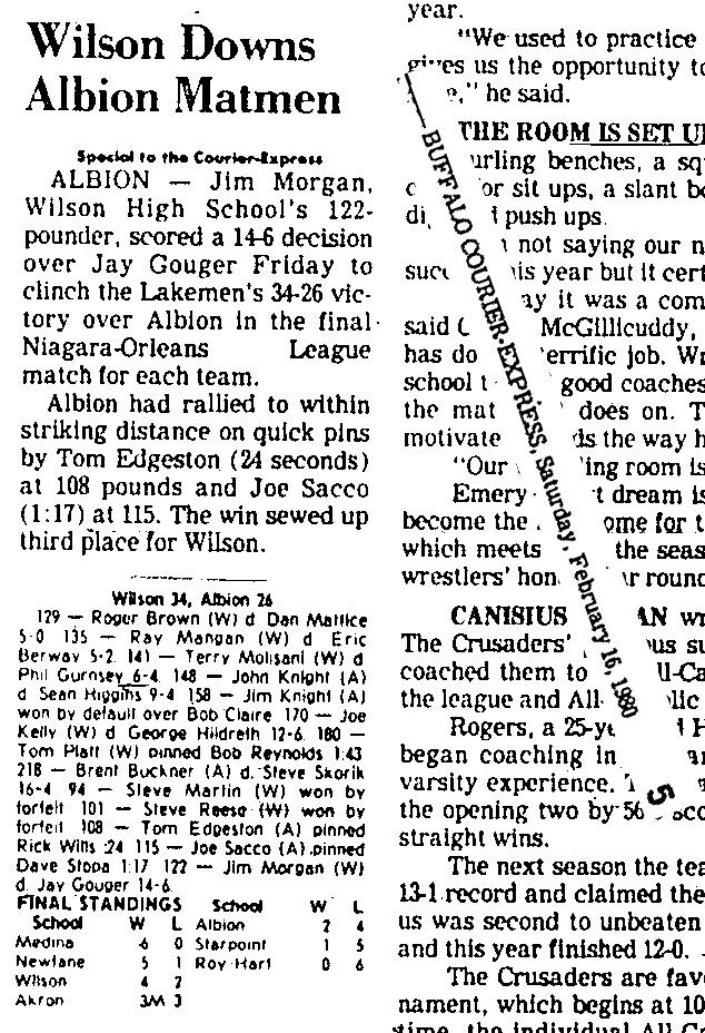 Wilson Downs Albion Matmen