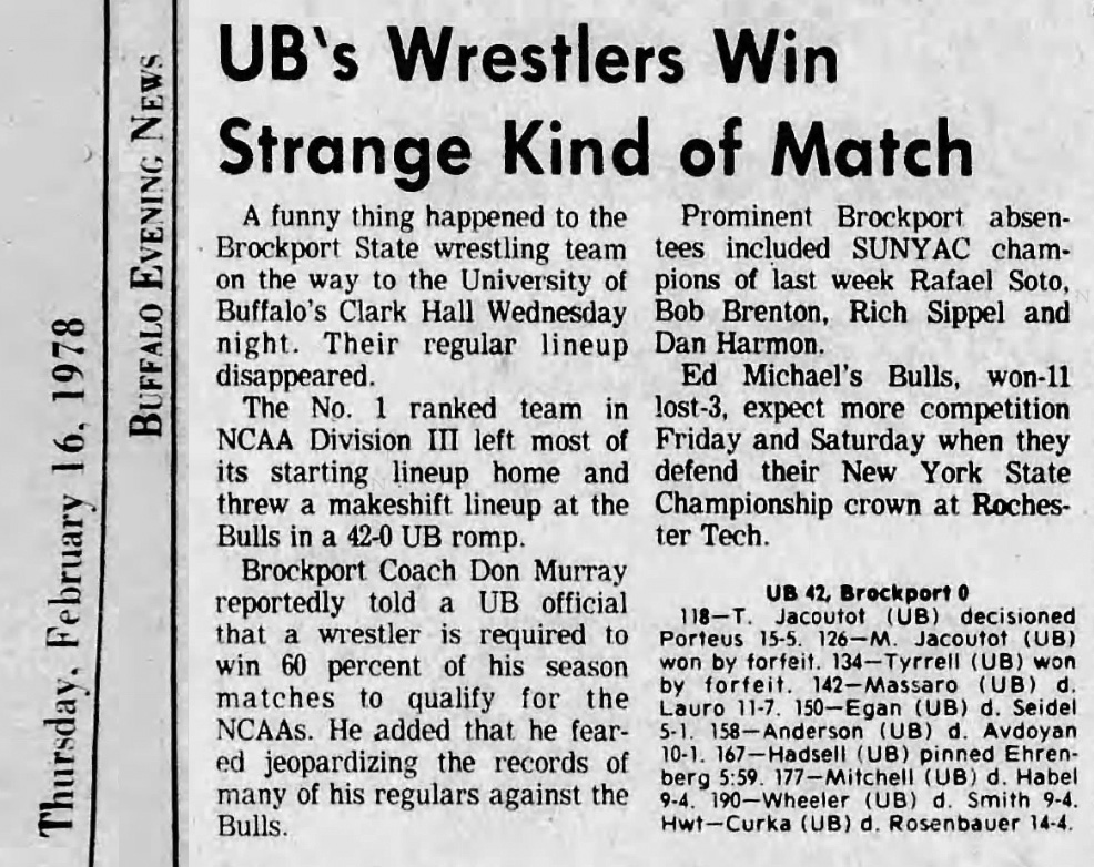 UB's Wrestlers Win Strange Kind of Match