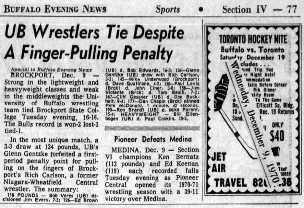 UB and Brockport Wrestle to Draw