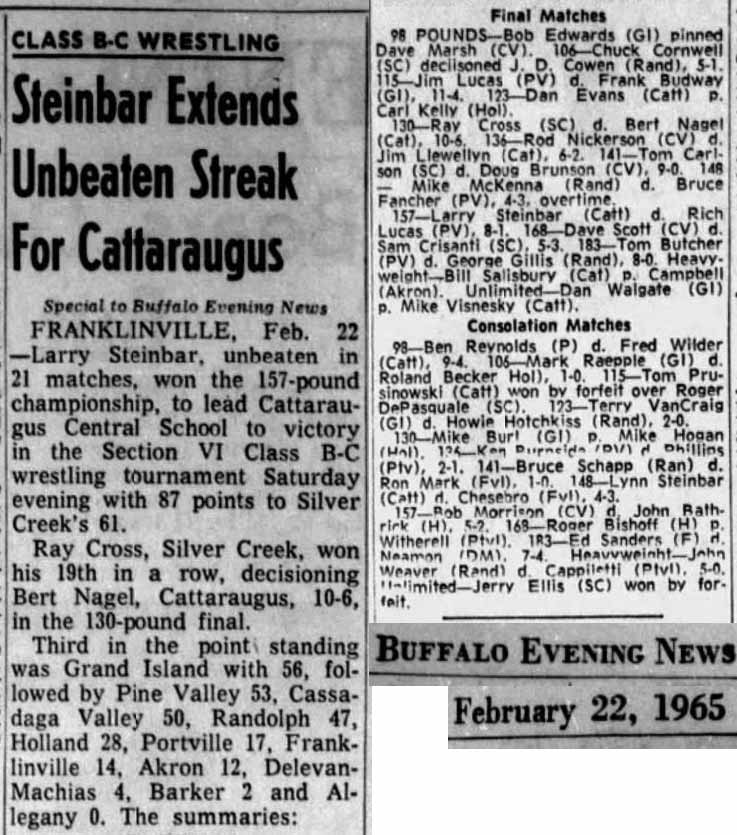 Cattaraugus' Steinbar Extends Unbeaten Streak