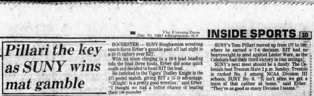 Binghamton 19, RIT 15