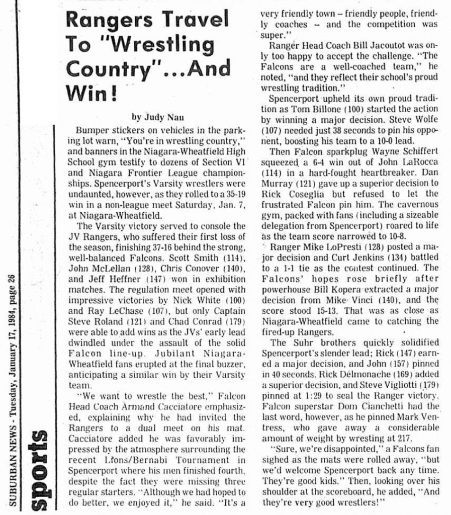 Rangers Travel To "Wrestling Country" ...And Win!