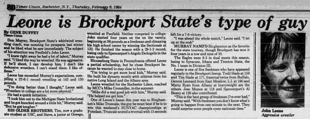 Leone is Brockport State's type of guy