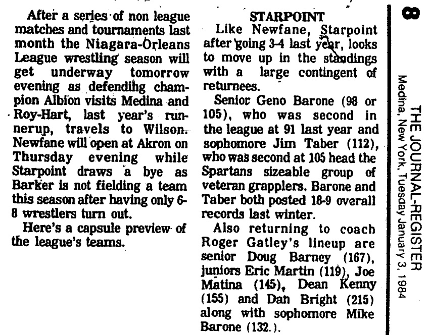 1983-1984 Starpoint Spartans