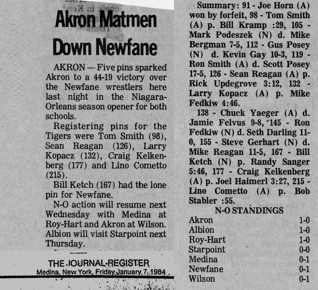 Akron Matmen Down Newfane
