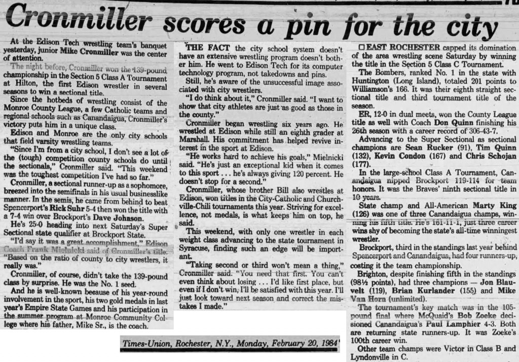 Cronmiller scores a pin for the city