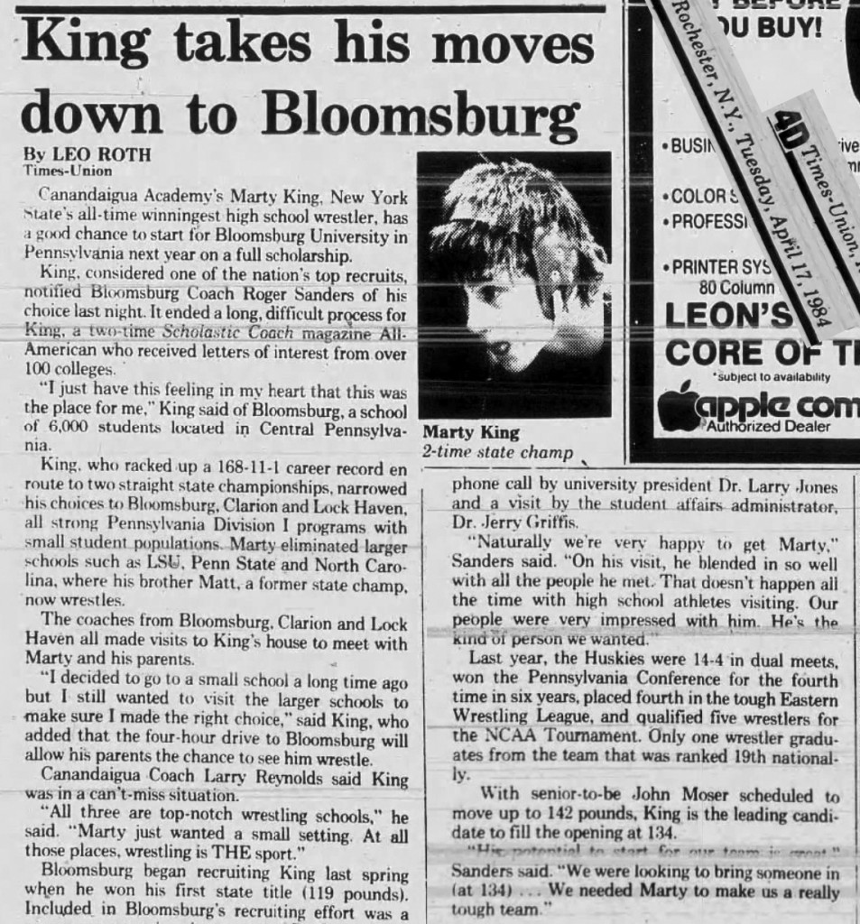 King takes his moves down to Bloomsburg