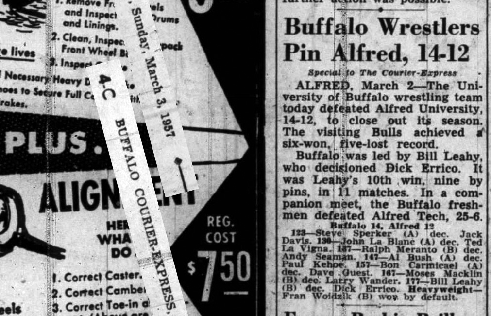 Buffalo Wrestlers Pin Alfred, 14-12