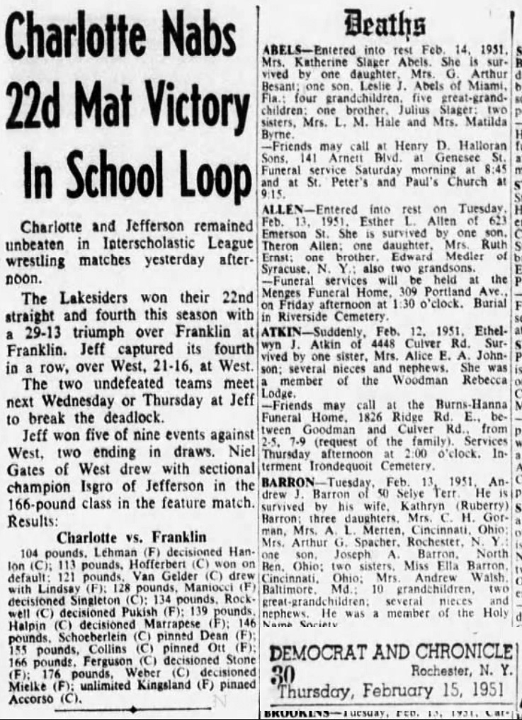 Charlotte Nabs 22nd Mat Victory In School Loop