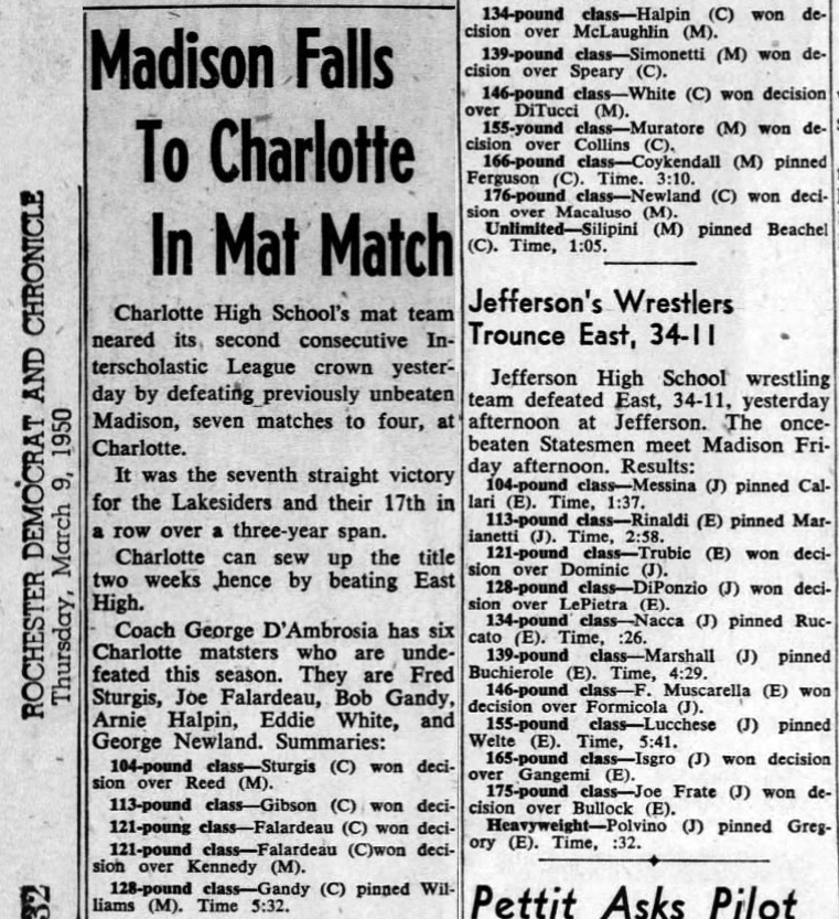 Madison Falls To Charlotte In Mat Match