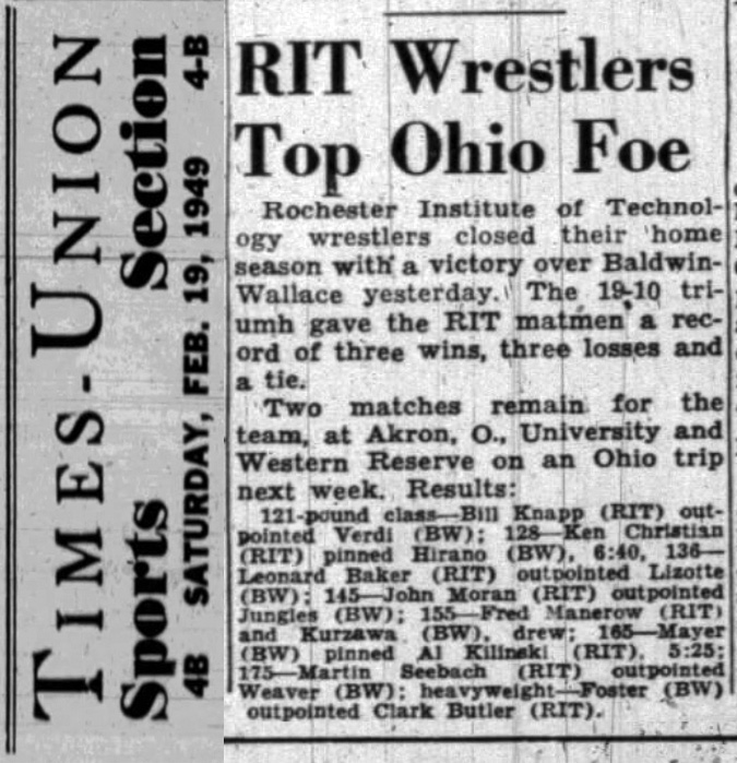 RIT Wrestlers Top Ohio Foe