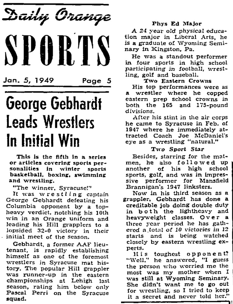 Orange Wrestlers Oppose Columbia