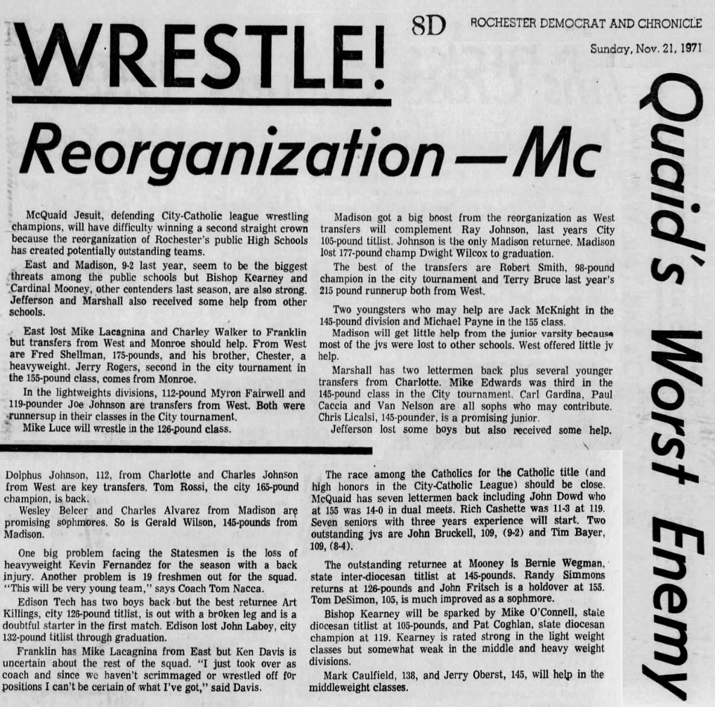 Reorganization: McQuaid's Worst Enemy