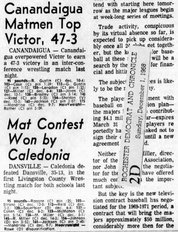 Mat Contest Won by Caledonia