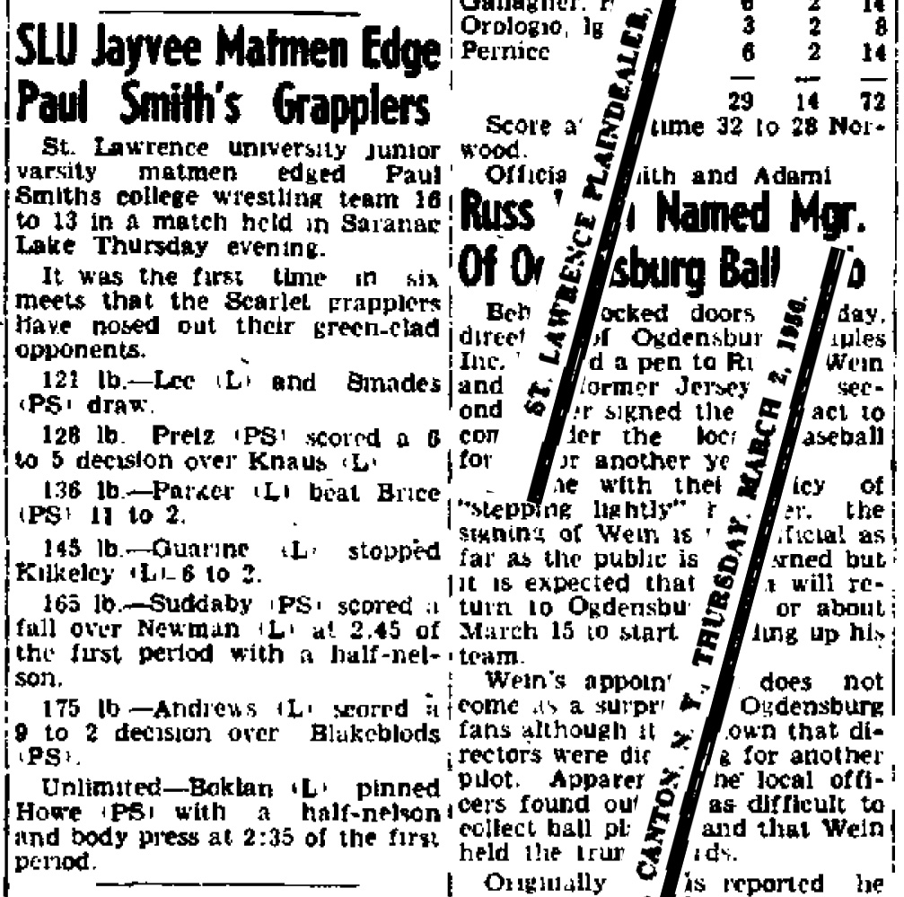 SLU Jayvee Matmen Edge Paul Smith's Grapplers