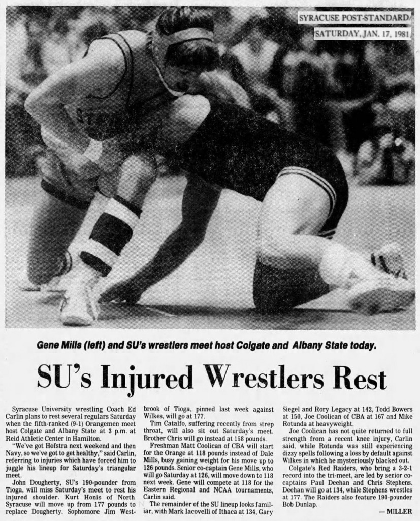 SU's Injured Wrestlers Rest