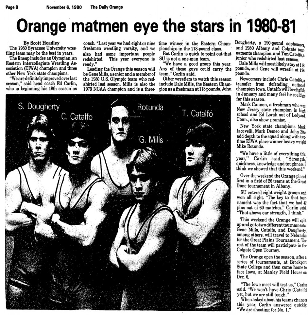 Orange matmen eye the stars in 1980-81