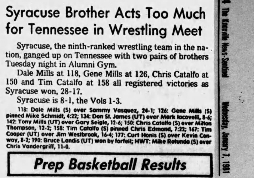 Syracuse Brother Acts Too Much for Tennessee