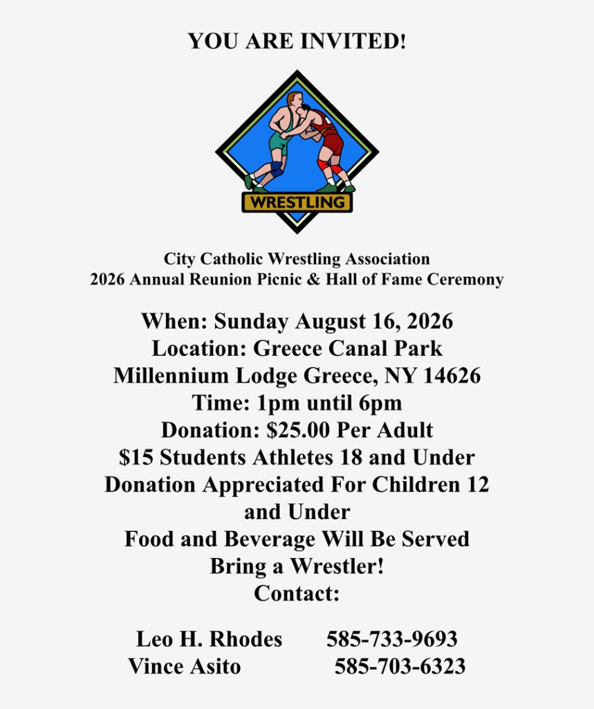 City-Catholic Wrestling Reunion Picnic and Hall of Fame Ceremony, Aug 16